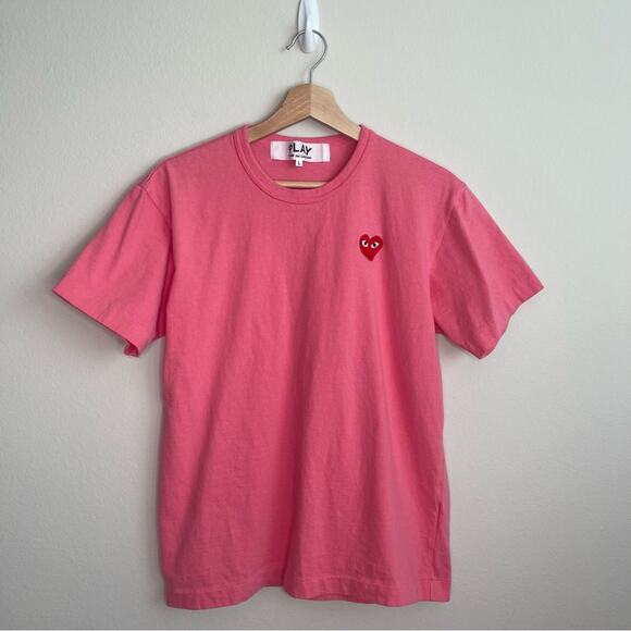 Comme des Garçons PLAY Heart T-Shirt in Pink - Picture 2 of 9